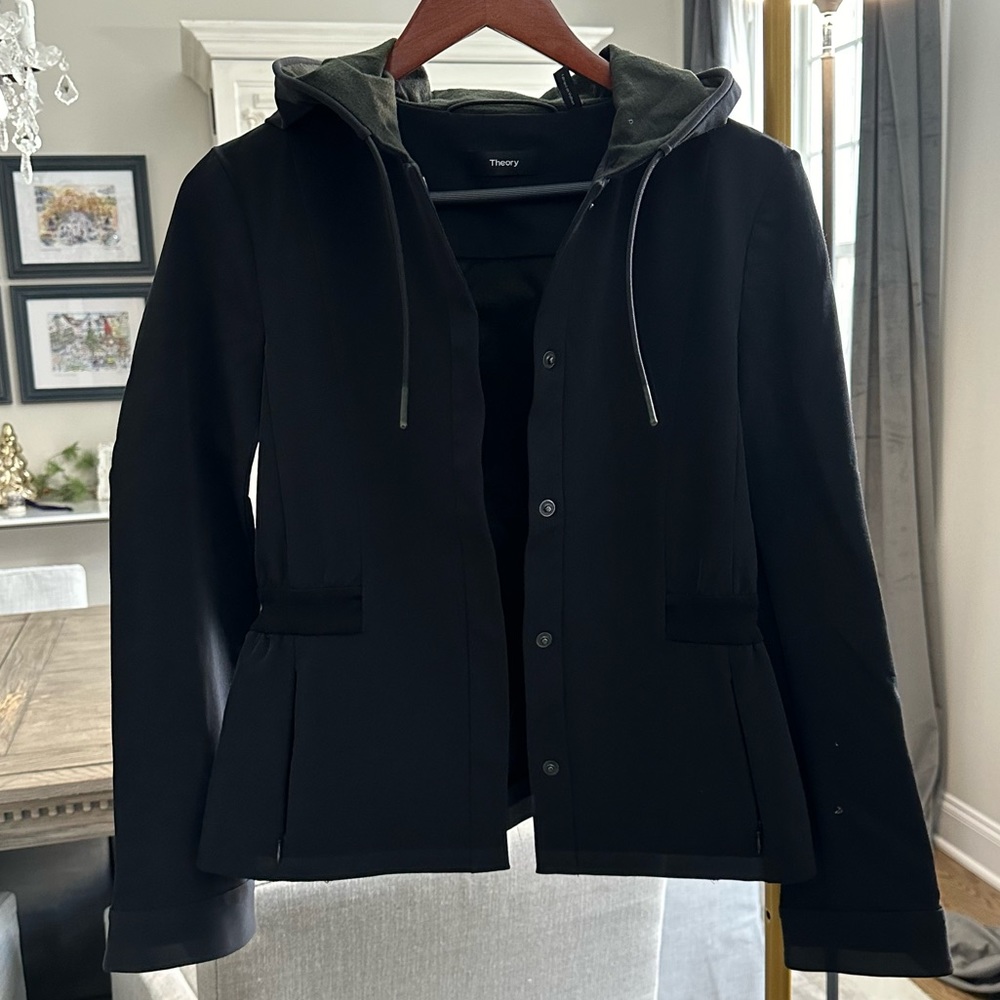 Theory Medium Weight lined Hooded Jacket
